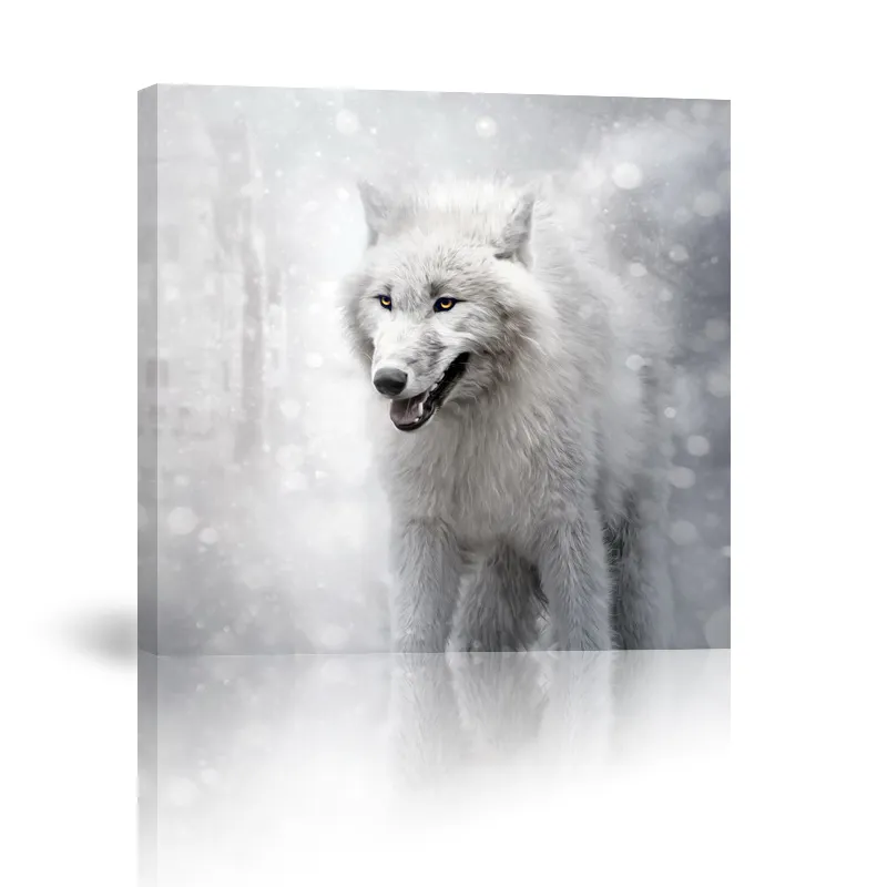 Most Popular Animal Landscape of led light Canvas painting Art Print Wolf on canvas 40*40cm with Frame