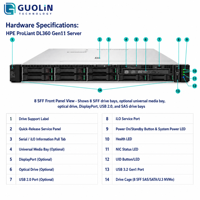 Harga Pabrik HPE DL360 Gen11 1U Intel Xeon 4514Y 16C 128G DDR5 2x1.2TB Server Cloud Performa Tinggi