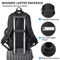 Tas Ransel Laptop Ergonomis Bisnis OEM Kustom 17 Inch Anti Air Kulit USB Type-C Kantor Perjalanan Pria Anti Maling Tas Sekolah Lembut