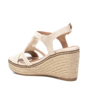 Sandalias de cuña Xti para mujer, color beige, tacón de 8 cm, talla 36, correas trenzadas, estilo veraniego - Product Image 3
