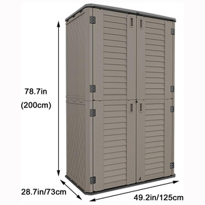 Venta caliente de herramientas pequeñas de servicio pesado Sustaniable grueso doble puerta jardín impermeable <span class=keywords><strong>resina</strong></span> plástica patio <span class=keywords><strong>cobertizo</strong></span> para Patio trasero - Product Image 2