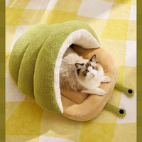 Vente en gros d'usine : Lit pour animaux de compagnie semi-fermé au design chaud et élégant en forme d'escargot, pour petits et moyens animaux.
