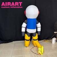 Petit robot gonflable décoré de dessins animés, mascotte de robot gonflable pour la publicité