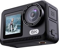 Professionele Actiecamera: 8K 30fps Ultra Hd + 25M Waterdicht, Dual Screen + Wifi + Eis Stabilisatie Een Visuele Krachtpatser