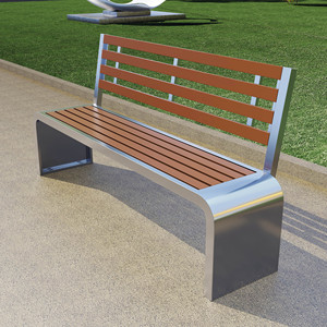 <span class=keywords><strong>Banc</strong></span> de loisirs en acier inoxydable anticorrosion pour parc moderne, chaise de cour communautaire extérieure pour centre commercial en métal, plastique <span class=keywords><strong>et</strong></span> <span class=keywords><strong>bois</strong></span>. - Product Image 6