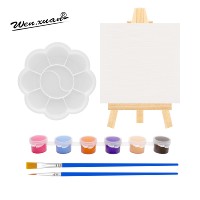 Mini ensemble de peinture sur toile petite toile et chevalet comprend un pinceau de peinture acrylique pour l'école des enfants