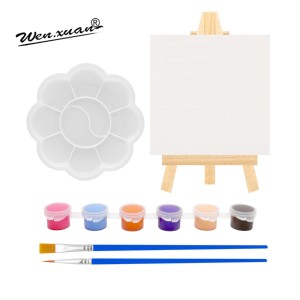 Mini juego <span class=keywords><strong>de</strong></span> pintura en lienzo pequeño y caballete incluye pincel <span class=keywords><strong>de</strong></span> pintura acrílica para la escuela <span class=keywords><strong>de</strong></span> niños - Product Image 3