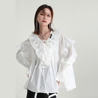 Hauts à la mode pour femmes, chemise ample Design pour femmes, Niche grande feuille de Lotus, chemise à paillettes en trois dimensions