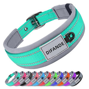 Gepolsterte Hunde halsbänder für kleine mittelgroße Hunde Reflektierende breite Haustier halsbänder Verstellbares Hochleistungs-Hunde halsband aus Nylon-Neopren - Product Image 1