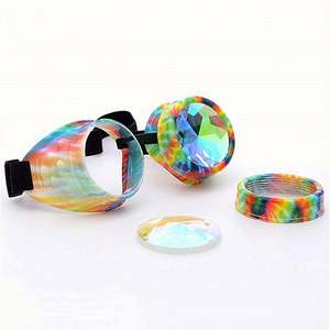 Gafas de Sol Personalizadas para Fiestas Rave, Festivales EDM, Lentes Difractadas, Coloridas, Estilo Punk, Steampunk, Caleidoscopio - Product Image 2