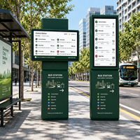 Papan Informasi Digital Halte Bus Tahan Air Modern dengan Kustomisasi Perangkat Lunak Cloud, Dukungan GTFS, untuk Luar Ruangan