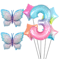 Nouveauté Ballon Gradient papillon Étoilé Figure Feuille Ballon Enfants Fête D'anniversaire Décoration En Gros Ballon