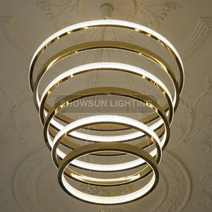 Candelabros redondos de varios anillos de tamaño personalizado contemporáneo interior posmoderno para Villa - Product Image 6