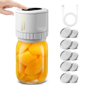 Electric Vacuum Baler for Transparent Jar Food Preservation, Wide and Regular Mouth Vacuum Sealer with Lids and Opener Household
