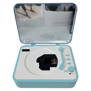 Lecteur CD de style tourne-disque rétro de qualité supérieure avec couvercle en acrylique, USB, Bluetooth, lumière RGB, haut-parleur stéréo Hi-Fi pour la décoration de la maison, cadeau - Product Image 1