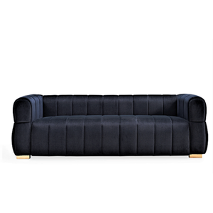 Velvet Convertible Sofa Set with Tufted Low Back Design Modern 3 Seater for Living Rooms 89 Inch Wide Easy Assembly - Product Image 4