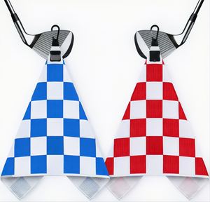 Serviettes gaufrées en microfibre à sublimation, design usine, avec logo personnalisé imprimé, serviette de golf de nettoyage avec clip - Product Image 1