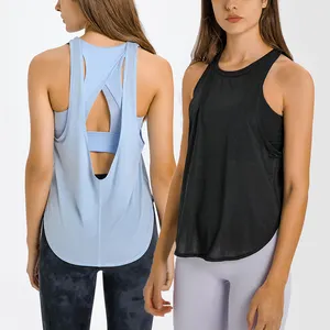 SHINBENE — débardeur de Sport 2 en 1 pour femmes, débardeur de Fitness, de course, de Yoga, léger, avec soutien-gorge intégré, Logo personnalisé, nouvelle collection