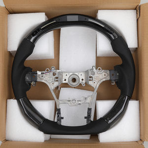 Volant en cuir perforé à moitié, garniture centrale, carbone, LED, pour Hilux <span class=keywords><strong>GR</strong></span> 86 Land Cruiser Fortuner <span class=keywords><strong>Chr</strong></span> Mark X 2019- - Product Image 5