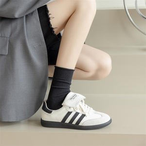 27Z printemps et automne rétro en forme de crème bouclés motif foncé mi tube pile <span class=keywords><strong>chaussettes</strong></span> <span class=keywords><strong>chaussettes</strong></span> respirantes pour les femmes - Product Image 6