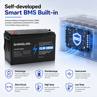 Batterie LiFePO4 12V 200Ah à semi-conducteurs 2,56 kWh, batterie lithium en parallèle avec 600Ah pour camping-car solaire, entrepôt Pologne
