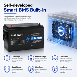 Baterai Lithium Isi Ulang Tenaga Surya Solid State LiFePO4 12V 200Ah 2560Wh Paket Baterai Sistem Penyimpanan Rumah - Product Image 2
