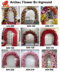 ฉากหลังงานแต่งงานดอกไม้สีขาวพร้อมใบไม้สีเขียวสำหรับตกแต่งงานปาร์ตี้ ขายส่งในราคาประหยัด - Product Image 5