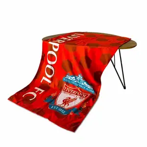 定制标志100% 棉欧洲杯运动足球队印花沙滩巾浴巾足球俱乐部球迷用浴巾