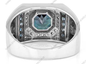 Anillo de compromiso de Alejandrita de corte redondo de 3,00 quilates Plata de Ley 925 con baño de rodio para bodas y fiestas - Product Image 2