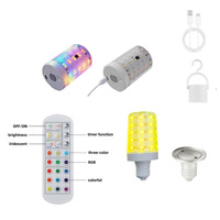 Bombilla LED E26 Desmontable y Recargable, con Cambio de Color RGB, Control Remoto, Temporizador, Base Magnética, Luz Nocturna para Decoración del Hogar