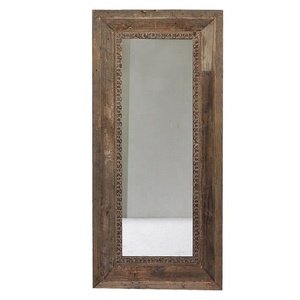 Luckywind Retro Phong Cách Handmade Tái Chế Gỗ Cũ Tường Gương Lớn Cổ Điển Khắc Khung Gương Để Bán - Product Image 4