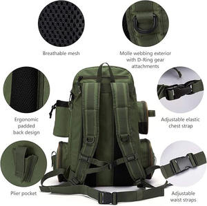 Échantillon gratuit Sac à dos imperméable 900D Sac à dos de randonnée tactique pour la randonnée, le camping, la pêche, la chasse - Product Image 2