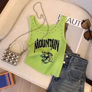 Nuovo Design Canotta Stile Hot Girl con Stampa, Top Versatile con Allacciatura al Collo per Donne - Product Image 1