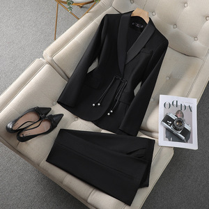 Women's Suit Set Solid Color Polyester Satin Anti-Wrinkle Professional Casual Wear - Product Image 1
