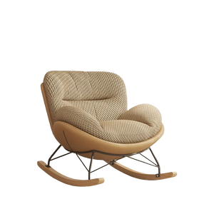 Mecedora de lujo nórdico moderno de tela de madera juegos de cuero ala muebles para el hogar sala de estar sofá salón sillas decorativas - Product Image 1