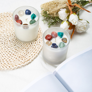 AIKUN Luxury Home Fragrance Oils Aromatherapy Aroma Scented Soy Wax Crystal Candles With Glass Jar <b>Gift</b> <b>Box</b> - Product Image 3