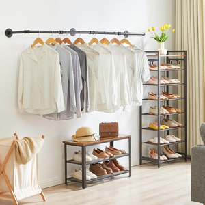 <span class=keywords><strong>Étagère</strong></span> murale en métal pour vêtements, support de rangement robuste, tringle de placard, suspension de vêtements, style vintage rétro, <span class=keywords><strong>étagère</strong></span>s de garage - Product Image 6