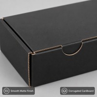 Boîte d'expédition pliable en carton ondulé noir C5 personnalisée, étanche, avec fermeture à languette, pour vente en gros, approvisionnement direct en vrac, vente au détail, gaufrage