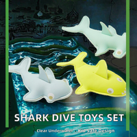 Sunnylife Ensemble de jouets de plongée pour enfants, 3 jouets requin lestés de sable en tissu, logo requin salin, pour l'exploration sous-marine