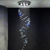 Nouveau lustre papillon personnalisé Plafonnier LED en cristal pour salon duplex Escalier Suspension de luxe