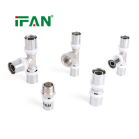 IFAN Raccords de Pression en Laiton de Haute Qualité pour Tuyaux PEX : Coude, Té, Raccord de Couplage pour Conduites d'Eau PEX