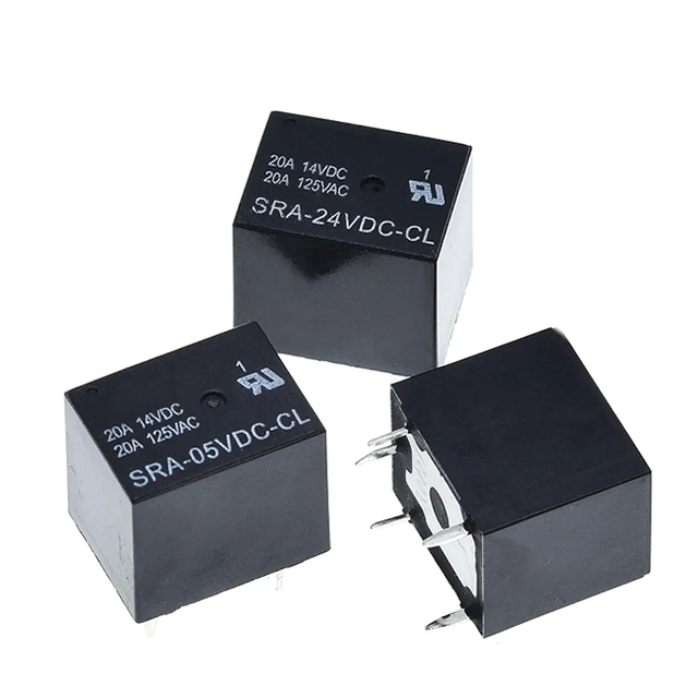 10Pcs 5V 12V 24V 20A DC Power Relay SRA-05VDC-CL SRA-12VDC-CL SRA-24VDC-CL 5Pin PCB Type in Stock Black Automobile Relay