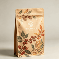 Sac à fond plat en kraft mat imprimé sur mesure avec fermeture éclair pour croquettes et friandises pour chats, vente en gros, qualité alimentaire, sachet pour nourriture pour chats
