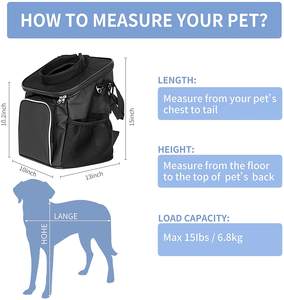 Pet taşıyıcılar sırt çantası bisiklet sepeti köpek geri paketi seyahat çantası özel evcil hayvan seyahat çantası köpek hafta sonu seyahat seti Pet Tote organizatör - Product Image 4