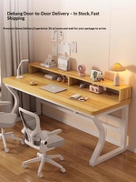 Bureau d'ordinateur moderne en bois massif écologique avec ports USB, design rectangulaire pour bureau à domicile et immeuble de bureaux