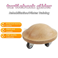 Disque de glisse en bois en forme de coque de tortue, entraîneur de mobilité dorsale, planche de Pilates à pousser à la main pour l'entraînement du tronc et les exercices d'étirement