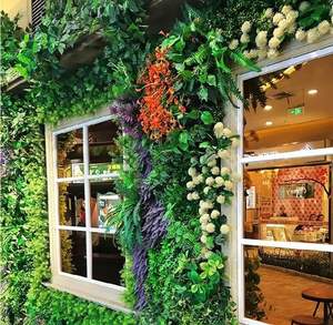 Parete decorativa dei fiori del cuscinetto dell'erba della parete verde del recinto artificiale della siepe del <span class=keywords><strong>giardino</strong></span> - Product Image 3