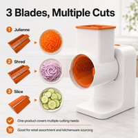 Multifunctionele elektrische voedselhakker met 6 verwisselbare messen, 2x1500mAh slimme groentesnijder, -dicer en -slicer voor salades, CE-gecertificeerd