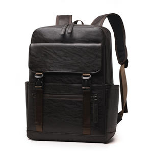 Men's PU <b>Backpack</b> Large Capacity Waterproof Cross-Border Commuter Business & Student Schoolbag for Wholesaling - Product Image 3