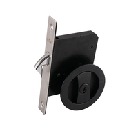 Serrure de porte coulissante dissimulée, pêne dormant rond, crochet de verrouillage invisible en alliage de zinc pour porte coulissante intérieure de salle de bain